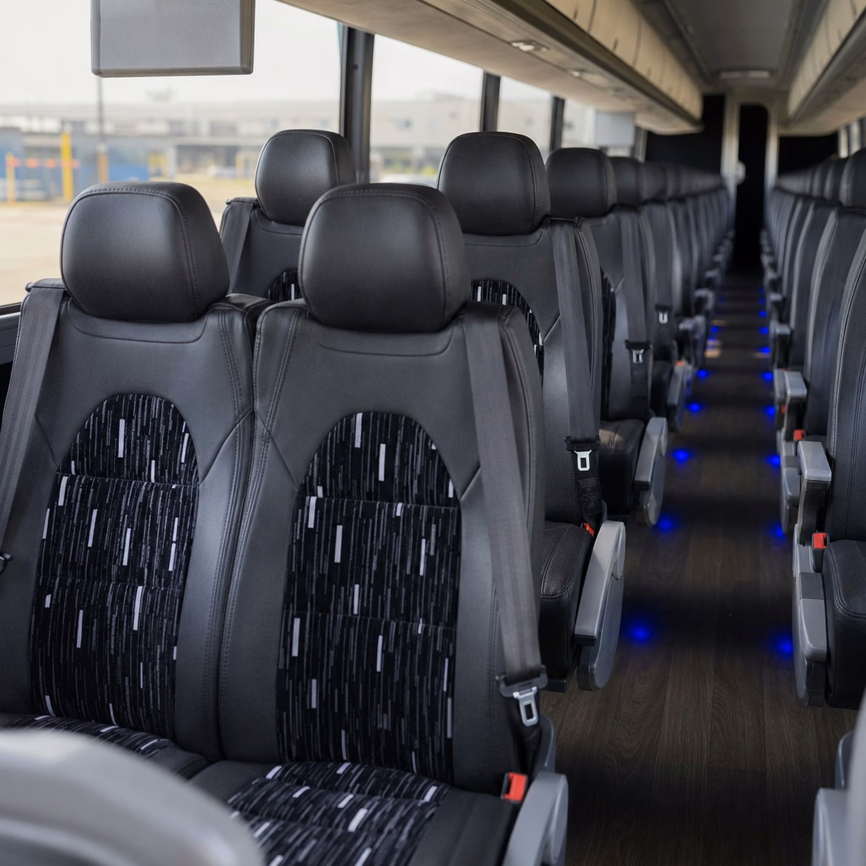56 passenger charter bus interior